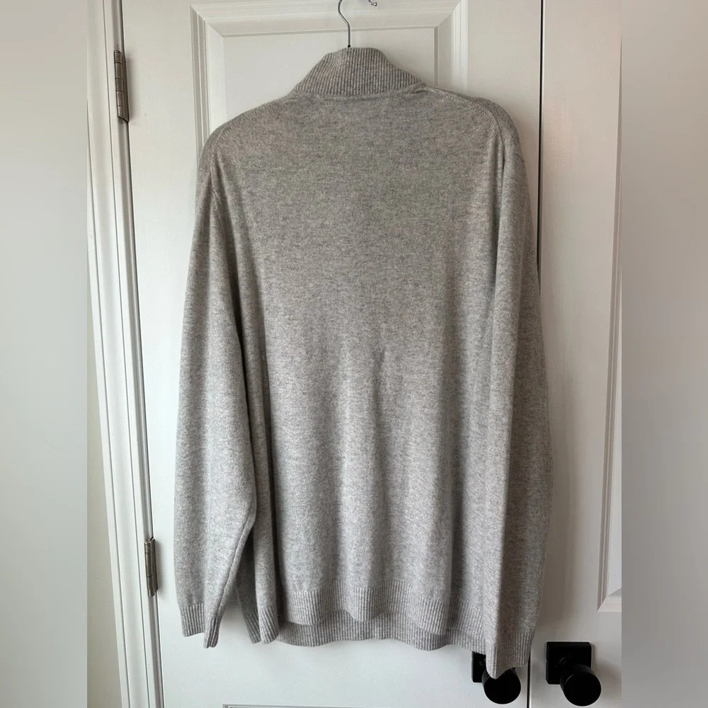 Tommy Bahama Mens Soft Sands Cashmere Button Mock-Neck Sweater in Gray (Sz XXL)